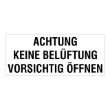 Kennzeichnung «Keine Belüftung»